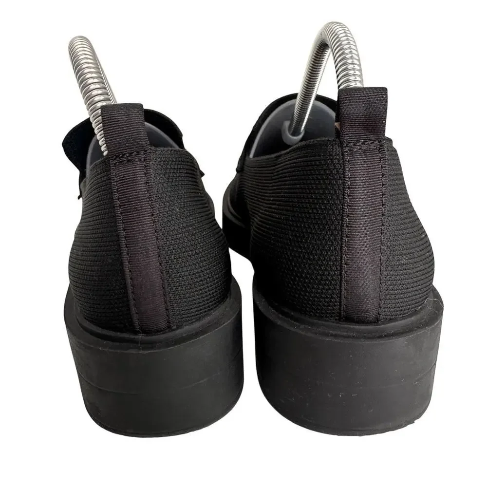 Steve Madden Black Knit Loafers Memory Foam Comfort‎ Shoes Womens 9.5